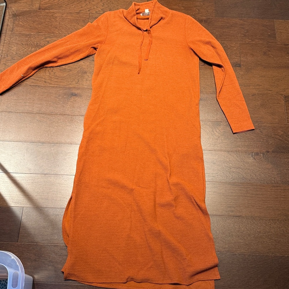 LOFT Orange Long Sleeve Dress